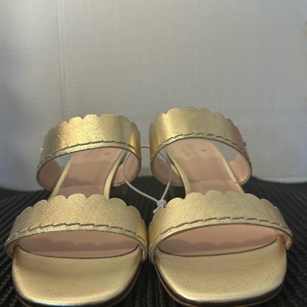 🆕Kate Spade CHRISSIE Gold Scalloped Sandals